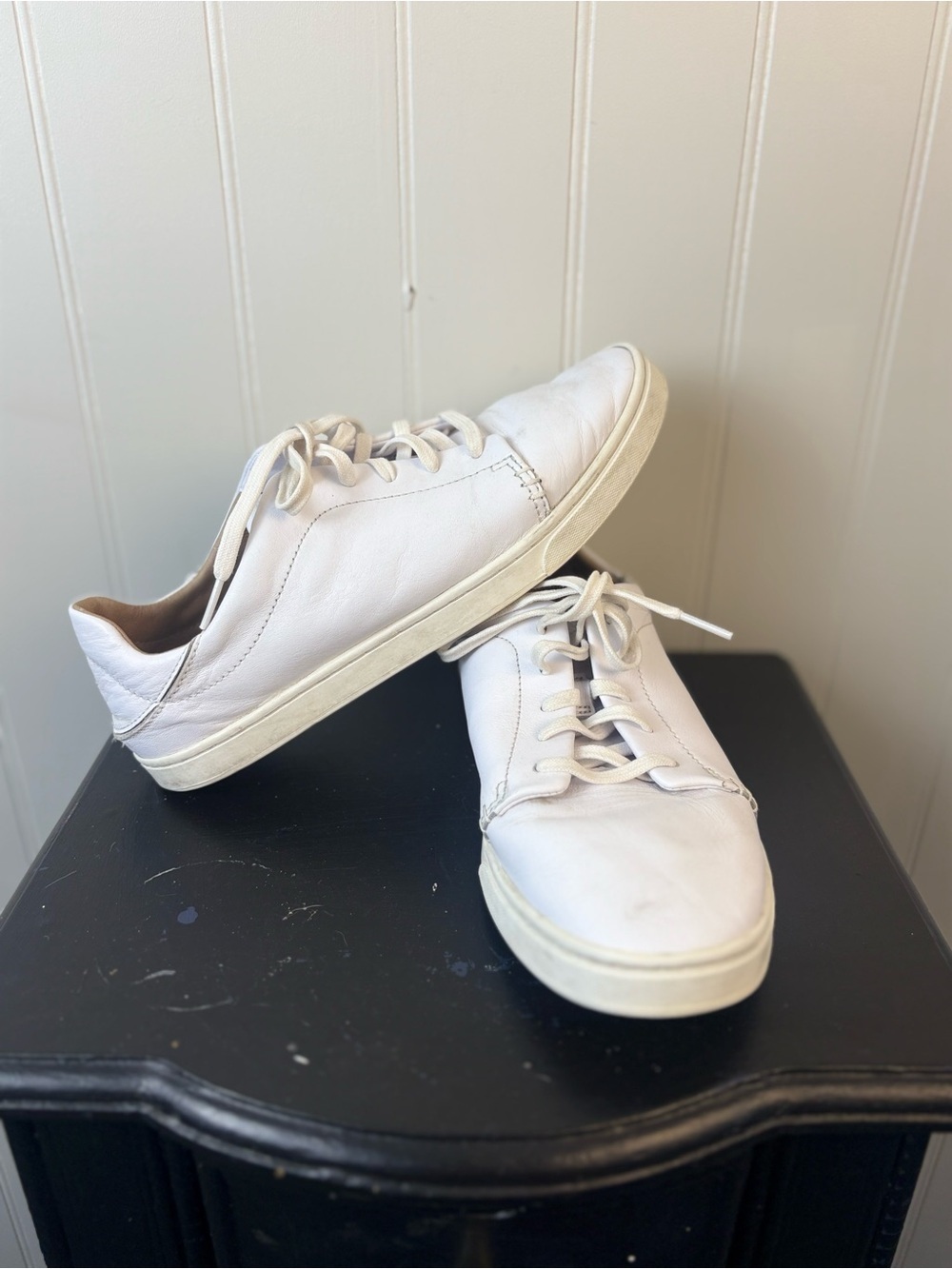 Olukai Pehuea Li Ili White Leather Sneakers Minimal Coastal Casual EU 39 W9 - Picture 2 of 11